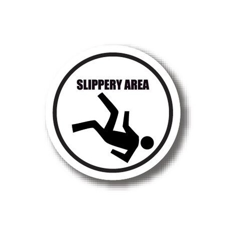 Ergomat 17in CIRCLE SIGNS - Slippery Area Pedestrian DSV-SIGN 289 #3017 -UEN